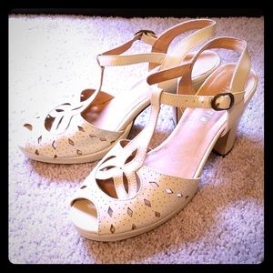 "Sand Dollar" Open-Toed, Sling back, Heals